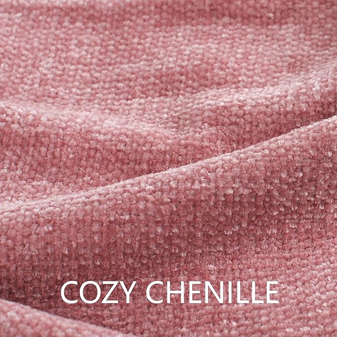 Chenille Throw Blanket for Couch 60"X 80" Twin, Soft Cozy Throws with Fringe Tassel for Bed Sofa Chair Cover, Lightweight Knitted Decorative Boho Blankets for Living Room, Mauve