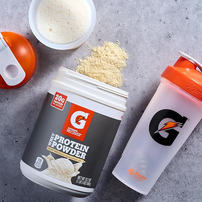 Gatorade Whey Protein Powder, 20 Servings Per Canister, 20 g of Protein Per Serving, Vanilla, 19.7 Oz