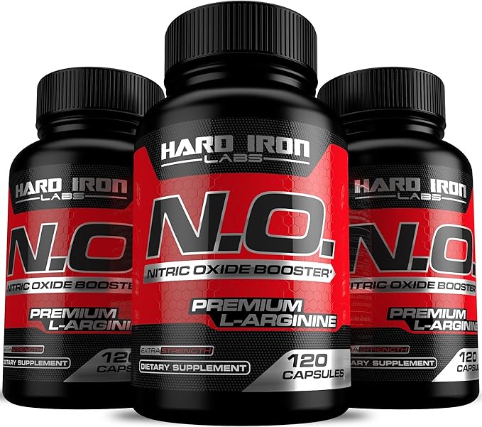 N.O. Nitric Oxide Booster with L-Arginine, L-Citrulline, Beta Alanine, AAKG - Non-GMO, Gluten-Free, Vegan - Pre-Workout Supplement for Muscle Growth, Stamina, Energy, Pumps, Vascularity - 120 Capsules