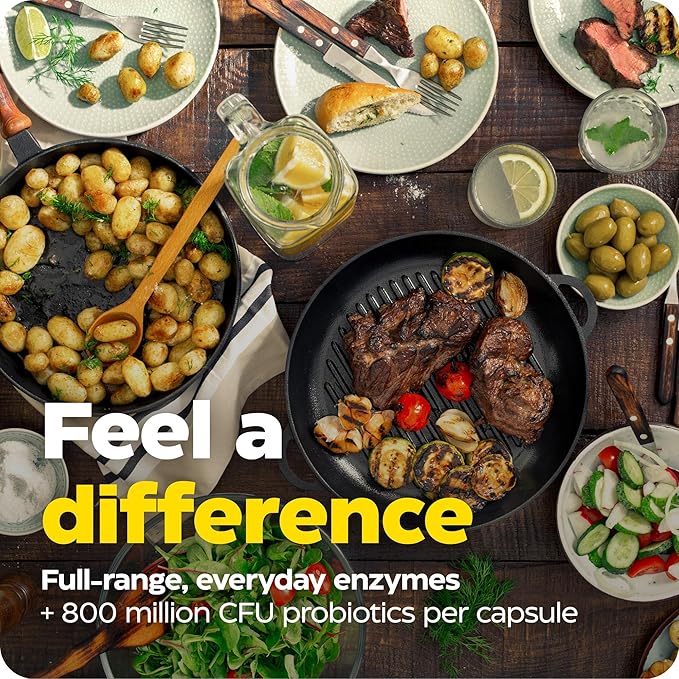 Enzymedica, Digest Complete + Probiotics, Full-Range, Everyday Enzymes with 800 Million CFU Active Cultures per Capsule, 90 Capsules