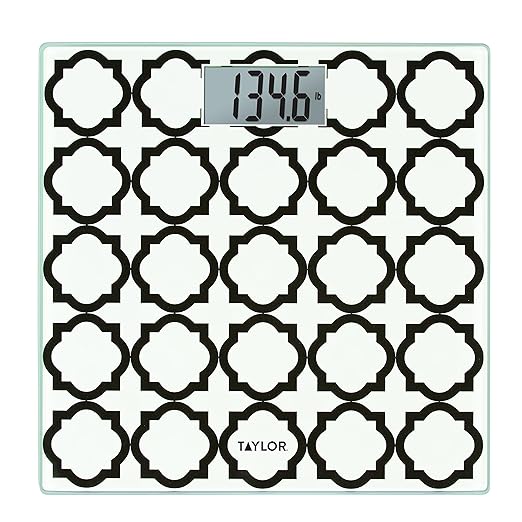 Taylor Glass Digital Bath Scale (White Lattice) 100 Count