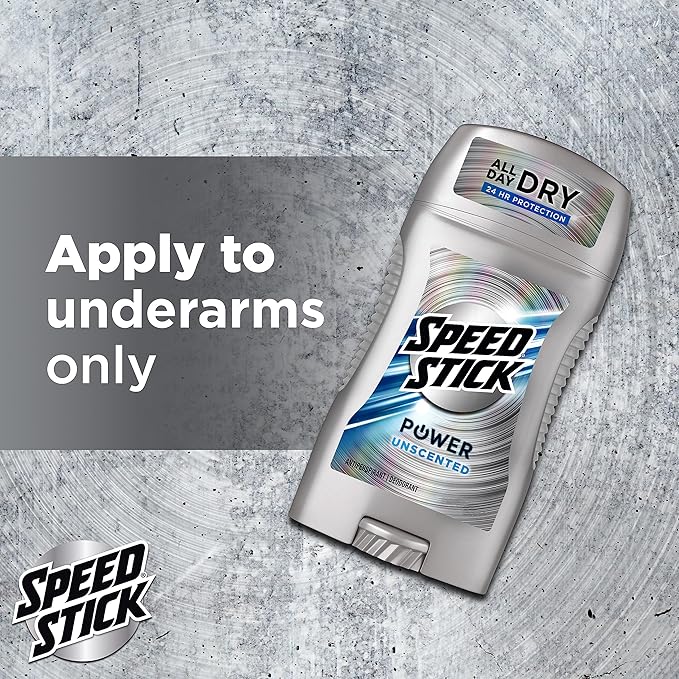 Speed Stick Men's Antiperspirant Deodorant, Unscented, 3 Ounce, 4 Pack