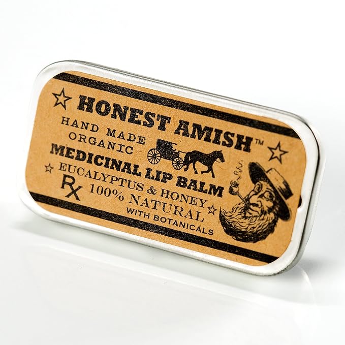 3 Pack Medicinal Lip Balm By Honest Amish- All Natural Herbal Remedy
