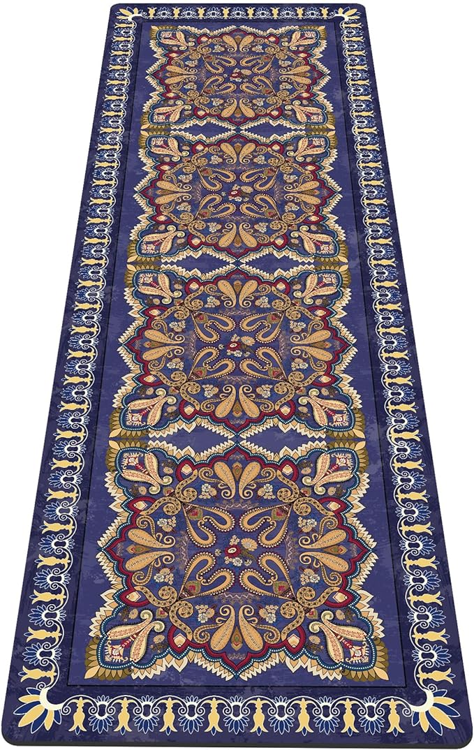 nuveti Yoga Mat Print Extra Thick TPE Non Slip Fitness Exercise Mat with Carrying Bag,72"x24" Extra Thick 6MM Exercise & Workout Mat for Yoga, Pilates Fitness and Floor Exercises