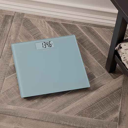 Taylor Digital Bathroom Scale, Bath Scale for Body Weight, Large Readout Display and Instant-on Auto Zero Technology, 400 lb. Capacity, Blue (Pack of 2)