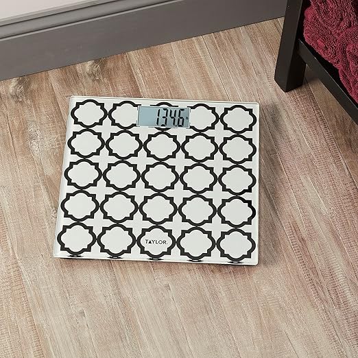 Taylor Glass Digital Bath Scale (White Lattice) 100 Count