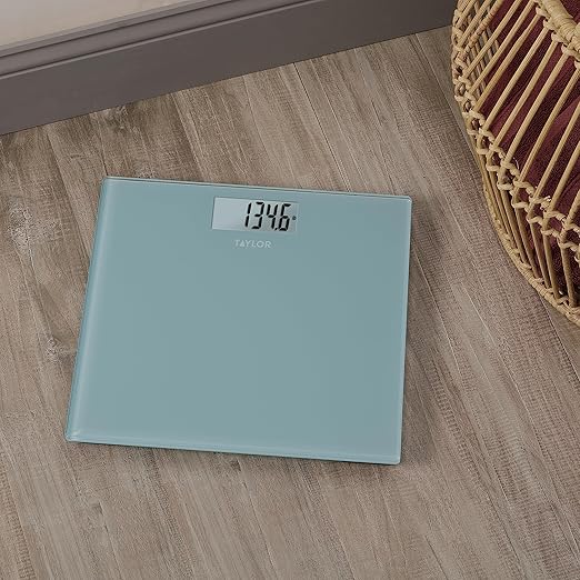 Taylor Digital Bathroom Scale, Bath Scale for Body Weight, Large Readout Display and Instant-on Auto Zero Technology, 400 lb. Capacity, Blue (Pack of 2)