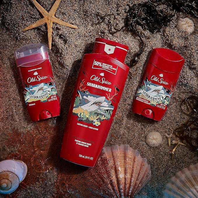 Old Spice Aluminum Free Deodorant for Men, Sharkhammer, 3oz (Pack of 3)
