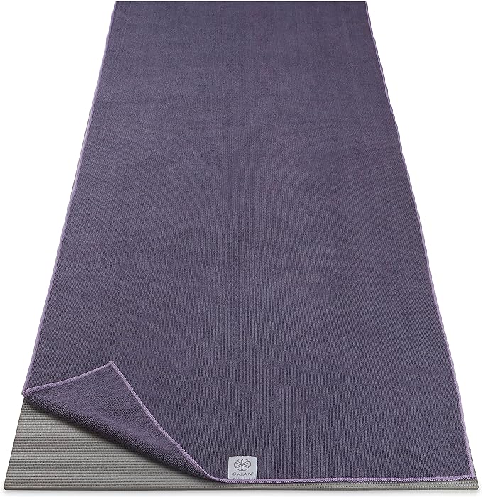 Gaiam Yoga Mat Towel Microfiber Mat-Sized Yoga Towel for Hot Yoga